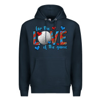 Navy for the love of the game hockey Premium Hoodie - texasbilliewilder