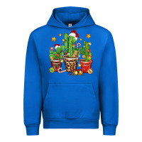 Cobalt Christmas cactus Urban Hoodie - Zillion Design Studio