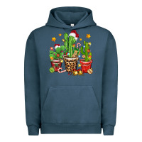 Pigment Midnight Navy Christmas cactus Urban Hoodie - Zillion Design Studio