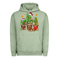 Pigment Oil Green Christmas cactus Urban Hoodie - Zillion Design Studio