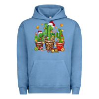 Pigment Pebble Blue Christmas cactus Urban Hoodie - Zillion Design Studio