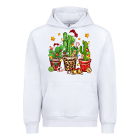 White Christmas cactus Urban Hoodie - Zillion Design Studio