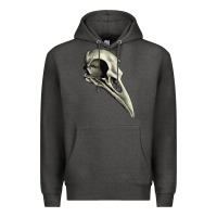 Charcoal Heather Raven Skull Premium Hoodie - RanaPortraitStore