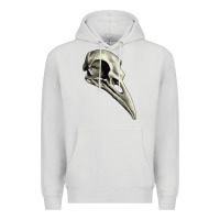 Dove Grey Raven Skull Premium Hoodie - RanaPortraitStore