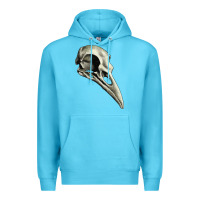 Ocean Blue Raven Skull Premium Hoodie - RanaPortraitStore