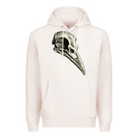 Pale Pink Raven Skull Premium Hoodie - RanaPortraitStore
