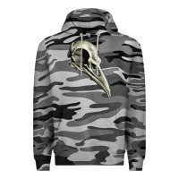 Slate Camo Raven Skull Premium Hoodie - RanaPortraitStore