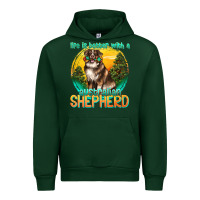 Forest Green life is better with a australian shepherd Urban Hoodie - texasbilliewilder
