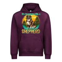 Mauve Wine life is better with a australian shepherd Urban Hoodie - texasbilliewilder