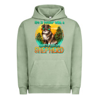 Pigment Oil Green life is better with a australian shepherd Urban Hoodie - texasbilliewilder