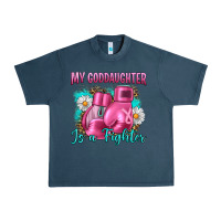 Midnight Navy Breast Cancer my Goddaughter is a fighter Urban Heavy Tee - Artiststas