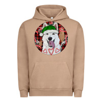 Pigment Burro Christmas White Shepherd With Buffalo Plaid Urban Hoodie - RanaPortraitStore