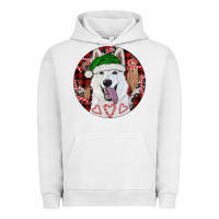 Pigment Lunar Rock Christmas White Shepherd With Buffalo Plaid Urban Hoodie - RanaPortraitStore