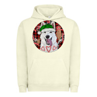 Pigment Pistachio Christmas White Shepherd With Buffalo Plaid Urban Hoodie - RanaPortraitStore