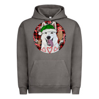 Pigment Tornado Christmas White Shepherd With Buffalo Plaid Urban Hoodie - RanaPortraitStore
