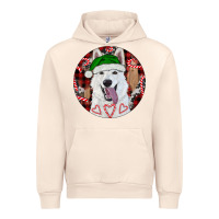 Sandshell Christmas White Shepherd With Buffalo Plaid Urban Hoodie - RanaPortraitStore