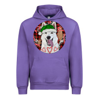 Tulip Christmas White Shepherd With Buffalo Plaid Urban Hoodie - RanaPortraitStore