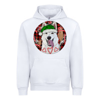 White Christmas White Shepherd With Buffalo Plaid Urban Hoodie - RanaPortraitStore