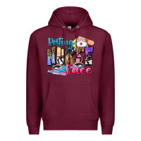 Burgundy resting nurse face Premium Hoodie - Zillion Design Studio