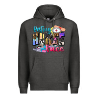Charcoal Heather resting nurse face Premium Hoodie - Zillion Design Studio