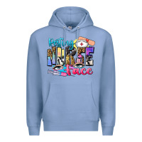 Colony Blue resting nurse face Premium Hoodie - Zillion Design Studio