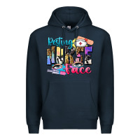 Navy resting nurse face Premium Hoodie - Zillion Design Studio