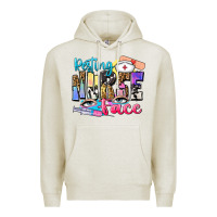 Oatmeal Heather resting nurse face Premium Hoodie - Zillion Design Studio