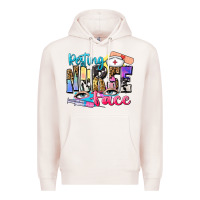 Pale Pink resting nurse face Premium Hoodie - Zillion Design Studio