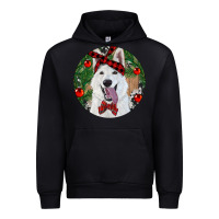 Black Christmas White Shepherd With Cowhide Urban Hoodie - RanaPortraitStore