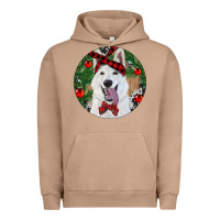 Pigment Burro Christmas White Shepherd With Cowhide Urban Hoodie - RanaPortraitStore