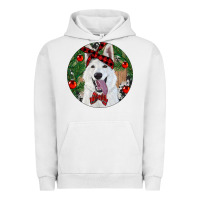 Pigment Lunar Rock Christmas White Shepherd With Cowhide Urban Hoodie - RanaPortraitStore