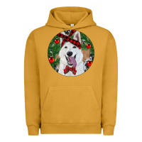 Pigment Peanut Butter Christmas White Shepherd With Cowhide Urban Hoodie - RanaPortraitStore
