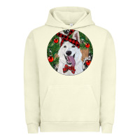 Pigment Pistachio Christmas White Shepherd With Cowhide Urban Hoodie - RanaPortraitStore