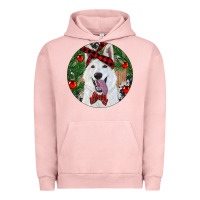 Pigment Salmon Christmas White Shepherd With Cowhide Urban Hoodie - RanaPortraitStore