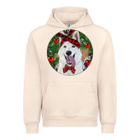 Sandshell Christmas White Shepherd With Cowhide Urban Hoodie - RanaPortraitStore