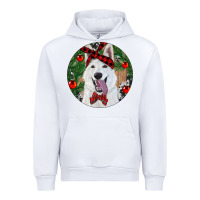 White Christmas White Shepherd With Cowhide Urban Hoodie - RanaPortraitStore