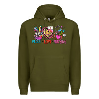 Army Green peace love nursing Premium Hoodie - Zillion Design Studio