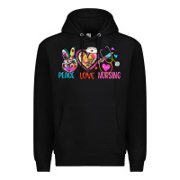 Black peace love nursing Premium Hoodie - Zillion Design Studio
