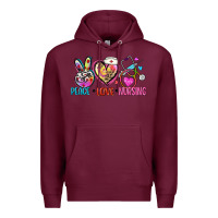 Burgundy peace love nursing Premium Hoodie - Zillion Design Studio