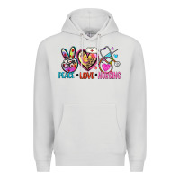 Dove Grey peace love nursing Premium Hoodie - Zillion Design Studio