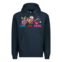 Navy peace love nursing Premium Hoodie - Zillion Design Studio