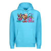 Ocean Blue peace love nursing Premium Hoodie - Zillion Design Studio