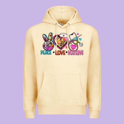 Peace Love Nursing Premium Hoodie Designed By Zillion Design Studio