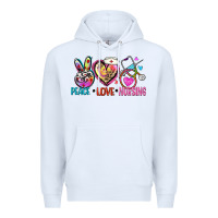 White peace love nursing Premium Hoodie - Zillion Design Studio