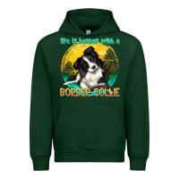 Forest Green life is better with a border collie Urban Hoodie - texasbilliewilder
