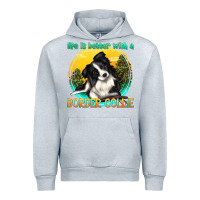 Heather Grey life is better with a border collie Urban Hoodie - texasbilliewilder