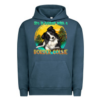 Pigment Midnight Navy life is better with a border collie Urban Hoodie - texasbilliewilder