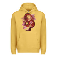 Antique Gold red dragon and sakura cherry blossoms Premium Hoodie - RanaPortraitStore