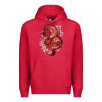 Cardinal red dragon and sakura cherry blossoms Premium Hoodie - RanaPortraitStore