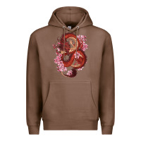 Chestnut red dragon and sakura cherry blossoms Premium Hoodie - RanaPortraitStore